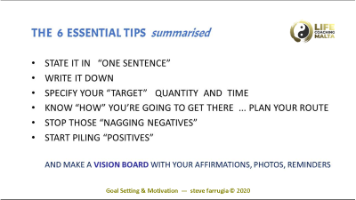 Six essential tips for goal-setting
